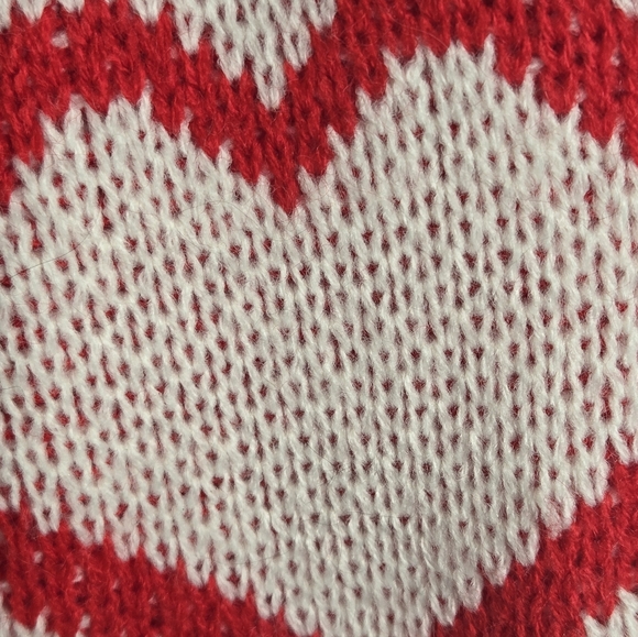 Pink Lily Love Your Heart EUC Knit Heart Sweater Valentine Small Red White - Picture 7 of 15